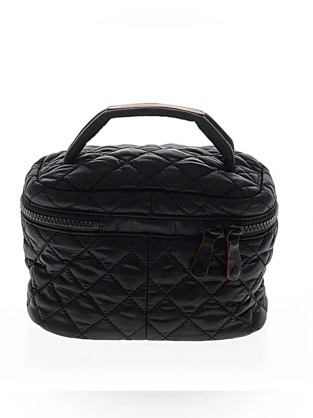 MZ Wallace Quilted Nylon Vanity Case in Black EUC w/Top Handle